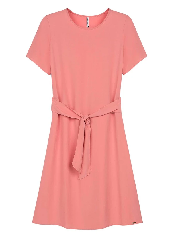 Marialícia - Vestido Feminino Curto com Faixa Rosa 3