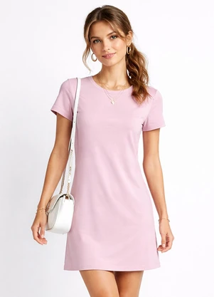 Infinita Cor - Vestido Feminino Curto com Manga Rosa - INFINITA COR
