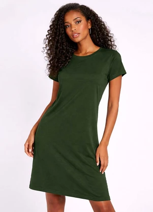 Infinita Cor - Vestido Feminino Curto com Manga Verde - INFINITA COR