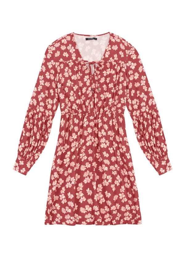 Essendi - Vestido Feminino Curto Creponado Bordô 5