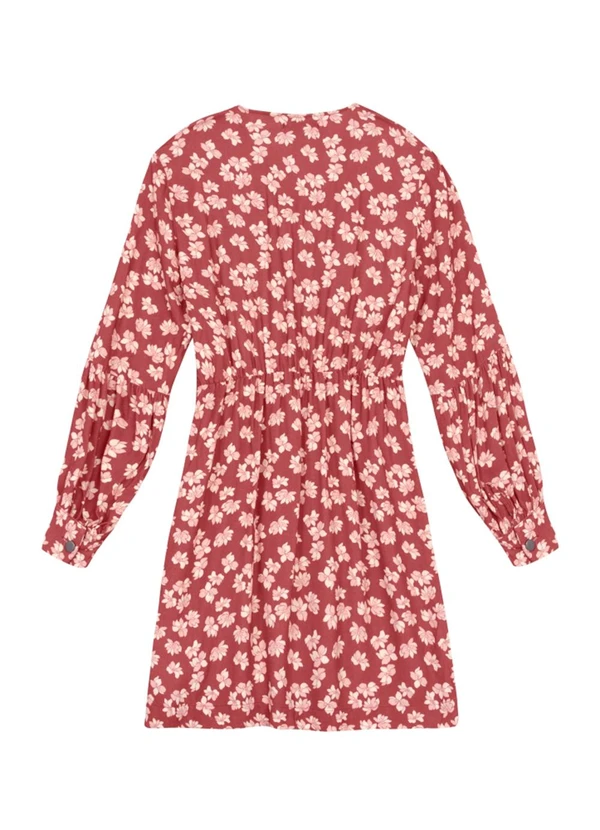 Essendi - Vestido Feminino Curto Creponado Bordô 6