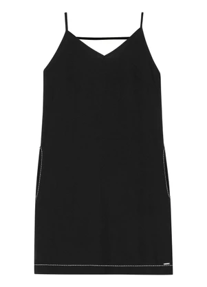 Marialícia - Vestido Feminino Curto Creponado Preto - MARIALÍCIA