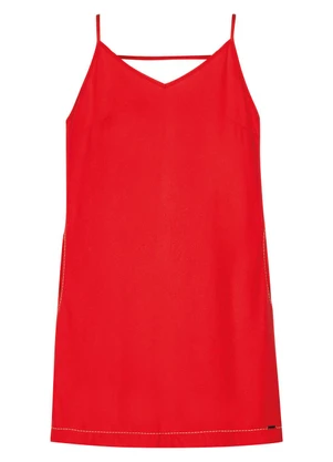 Marialícia - Vestido Feminino Curto Creponado Vermelho - MARIALÍCIA