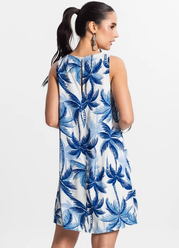 Select - Vestido Feminino Curto de Viscose Azul 2