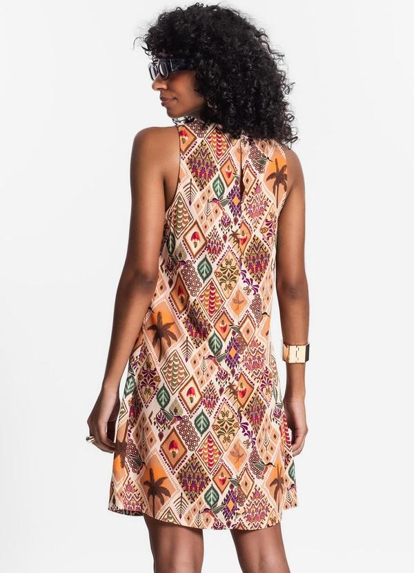 Select - Vestido Feminino Curto de Viscose Laranja 2