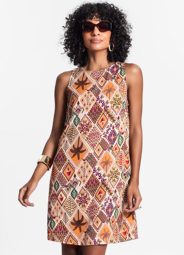 Select - Vestido Feminino Curto de Viscose Laranja 4