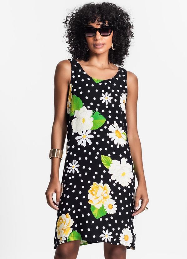 Select - Vestido Feminino Curto de Viscose Preto