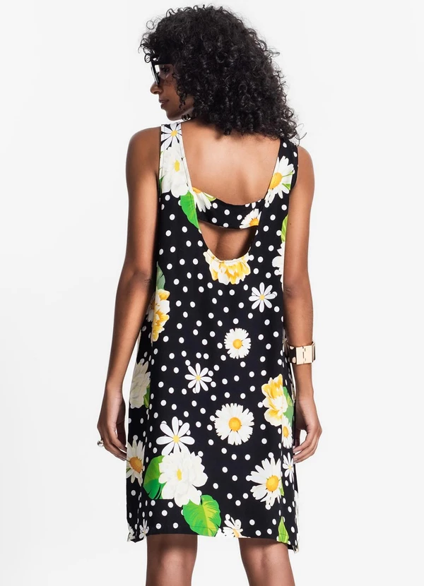 Select - Vestido Feminino Curto de Viscose Preto 2