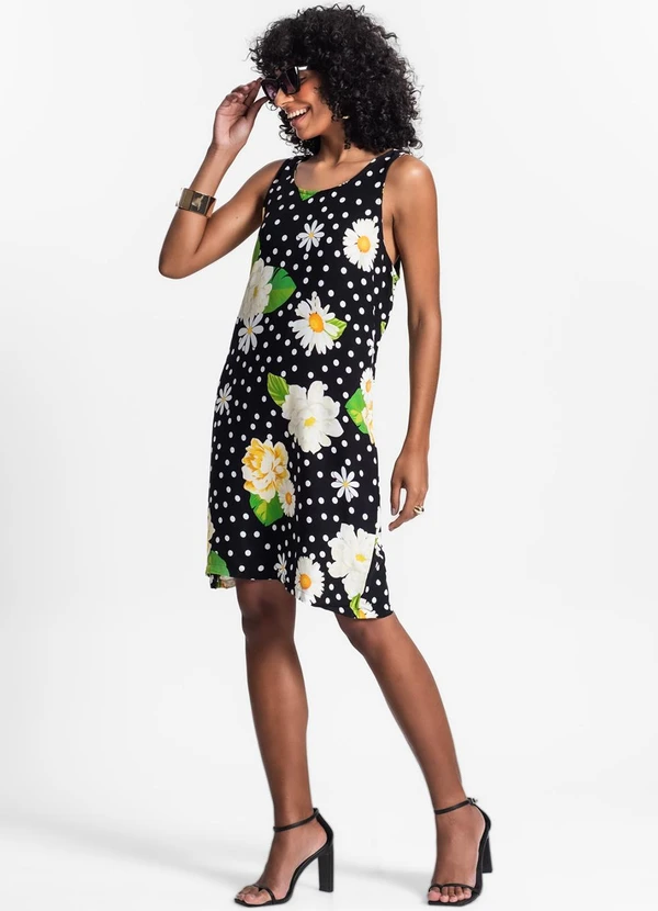 Select - Vestido Feminino Curto de Viscose Preto 3