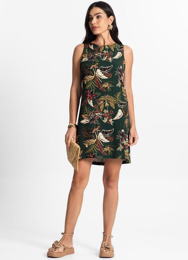 Select - Vestido Feminino Curto de Viscose Verde 3