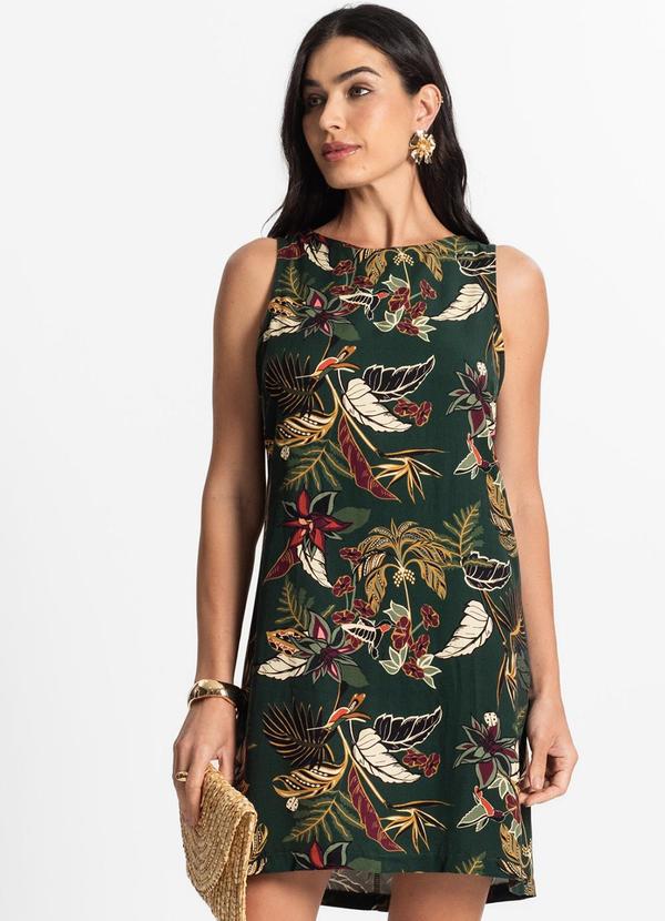 Select - Vestido Feminino Curto de Viscose Verde 4