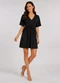 Infinita Cor - Vestido Feminino Curto Decote em V Roxo - variação: Preto