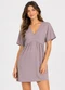 Infinita Cor - Vestido Feminino Curto Decote em V Roxo - variação: Roxo