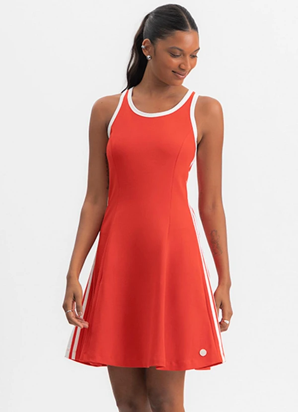 Essendi - Vestido Feminino Curto em Cotton Vermelho