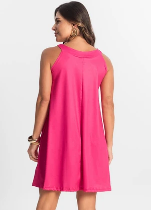 Rovitex - Vestido Feminino Curto em Liganete Rosa - ROVITEX