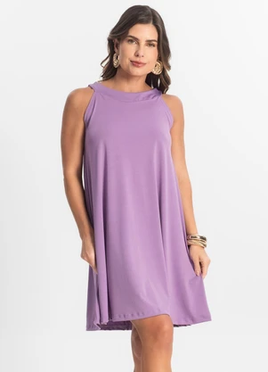Rovitex - Vestido Feminino Curto em Liganete Roxo - ROVITEX