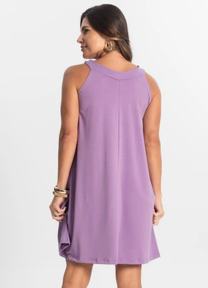 Rovitex - Vestido Feminino Curto em Liganete Roxo - ROVITEX