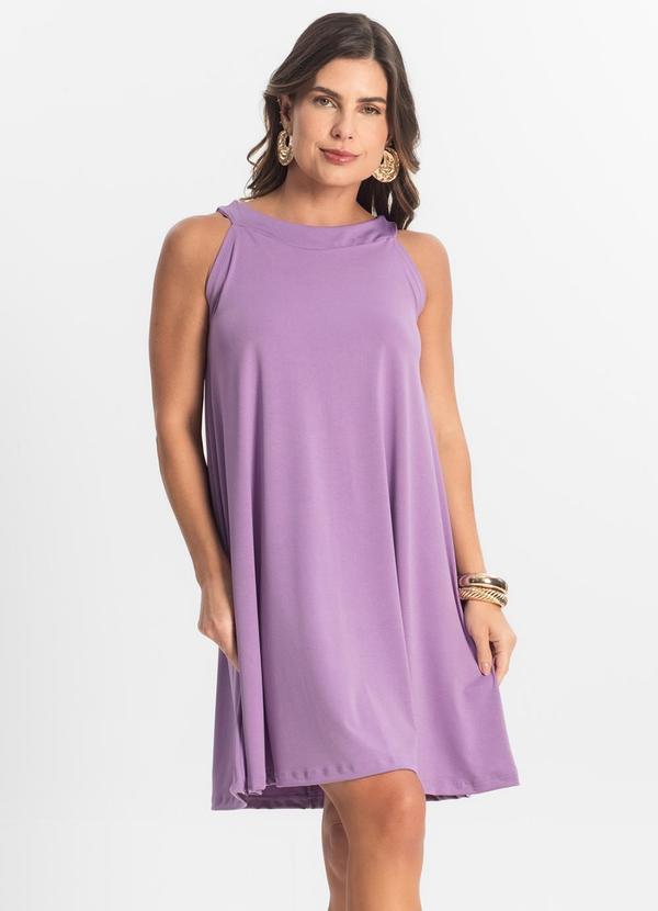 Rovitex - Vestido Feminino Curto em Liganete Roxo