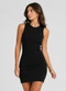 Infinita Cor - Vestido Feminino Curto em Malha Visco Azul - variação: Preto