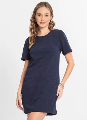 Infinita Cor - Vestido Feminino Curto em Moletinho Azul - INFINITA COR