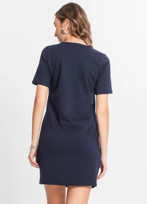 Infinita Cor - Vestido Feminino Curto em Moletinho Azul - INFINITA COR