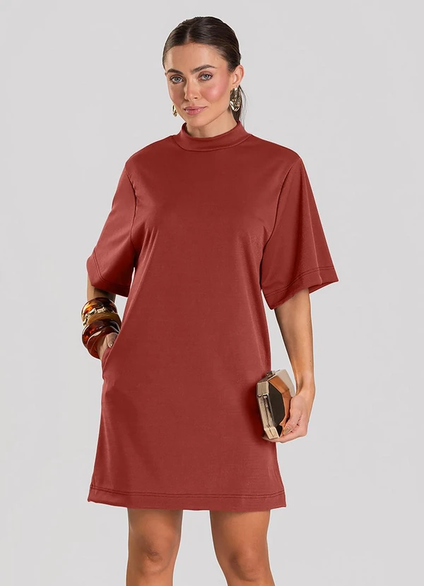 Dianna - Vestido Feminino Curto em Tecido Vermelho