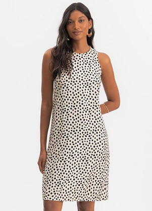 Essendi - Vestido Feminino Curto em Viscose Natural - ESSENDI