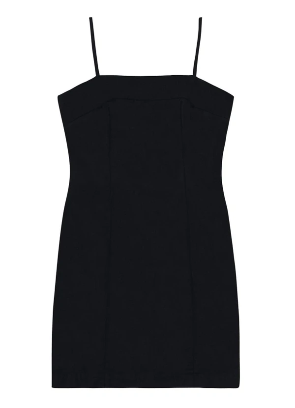 Essendi - Vestido Feminino Curto em Viscose Preto 6