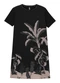 Marialícia - Vestido Feminino Curto Estampado Marrom - variação: Preto