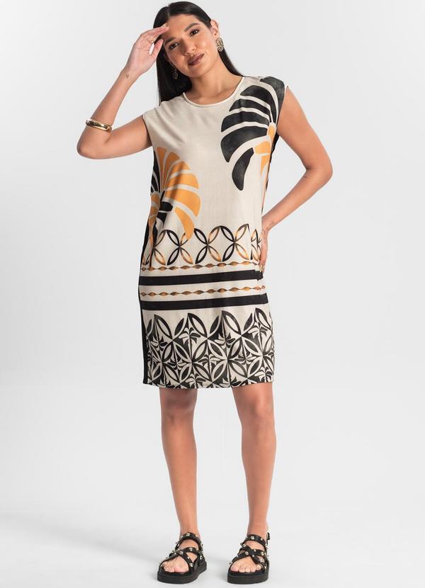 Rovitex - Vestido Feminino Curto Estampado Preto 2