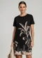 Marialícia - Vestido Feminino Curto Estampado Marrom - variação: Preto