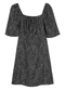 Marialícia - Vestido Feminino Curto Floral Verde - variação: Preto