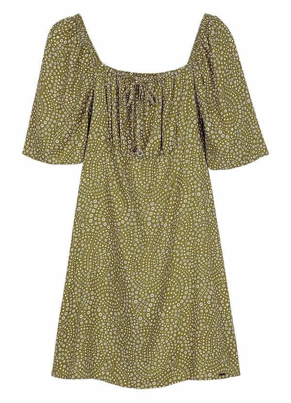 Marialícia - Vestido Feminino Curto Floral Verde 4