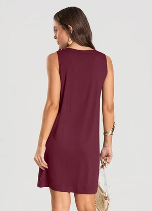 Dianna - Vestido Feminino Curto Malha Visco Vermelho - DIANNA