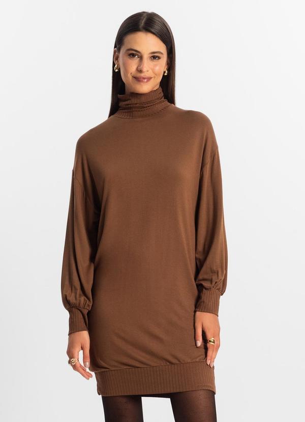 Rovitex - Vestido Feminino Curto Marrom