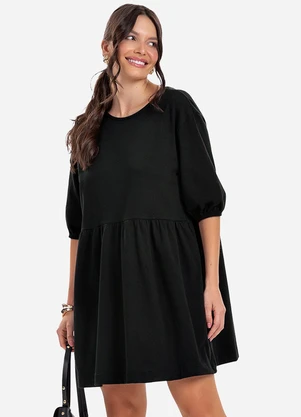 Rovitex - Vestido Feminino Curto Preto - ROVITEX