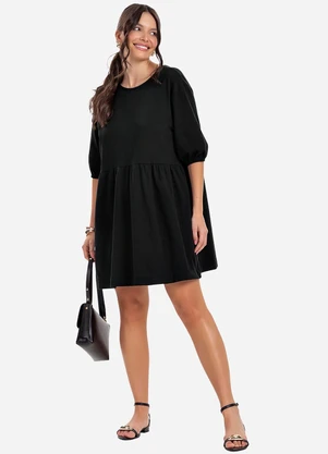 Rovitex - Vestido Feminino Curto Preto - ROVITEX
