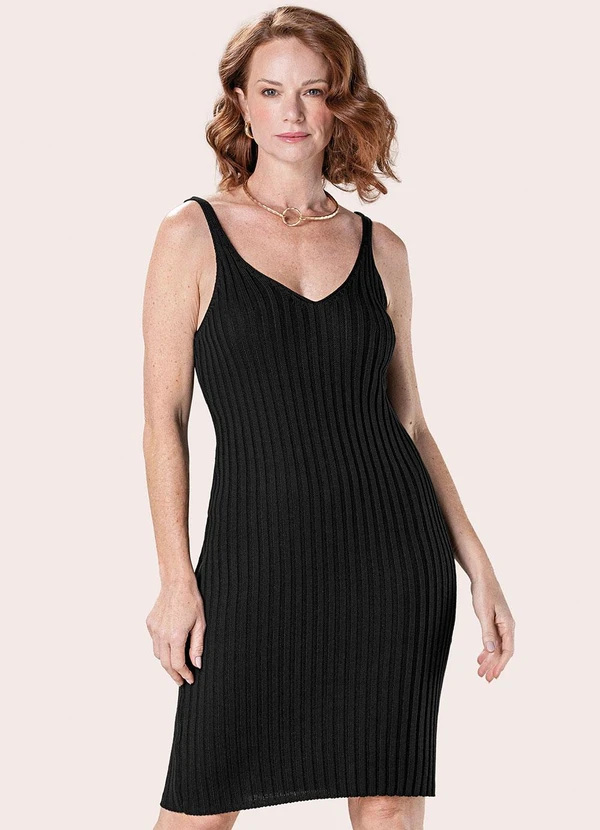 Marialícia - Vestido Feminino Curto Tricô Alças Marialícia Pre