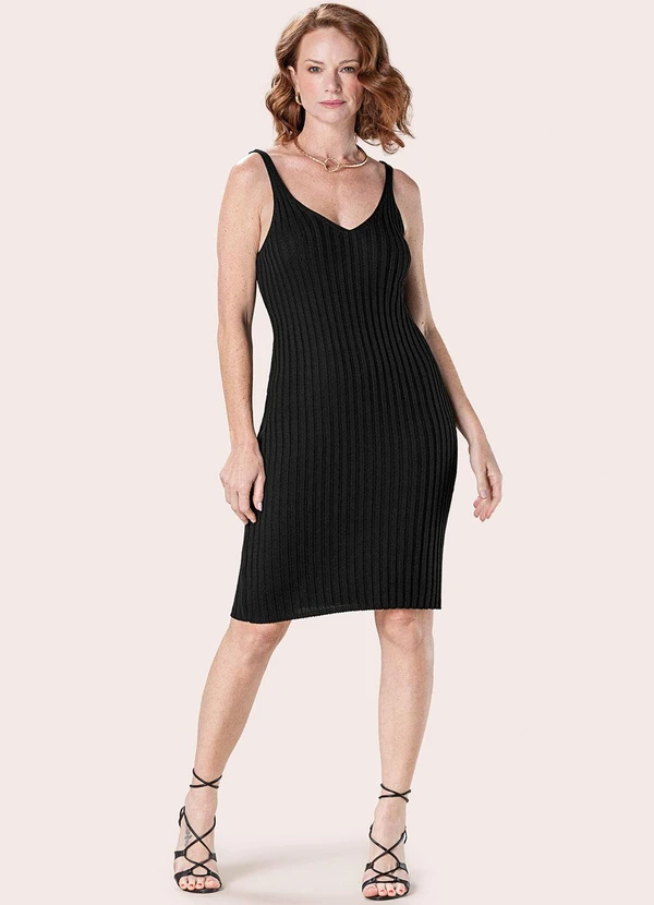 Marialícia - Vestido Feminino Curto Tricô Alças Marialícia Pre 2