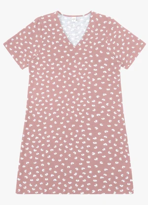 Rovitex - Vestido Feminino Curto Visco Maquinetado Rosa - ROVITEX