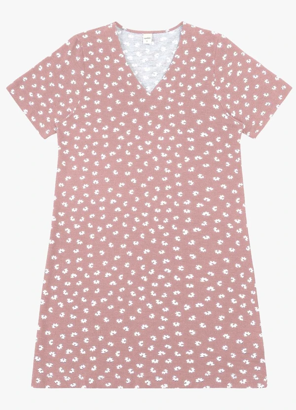 Rovitex - Vestido Feminino Curto Visco Maquinetado Rosa