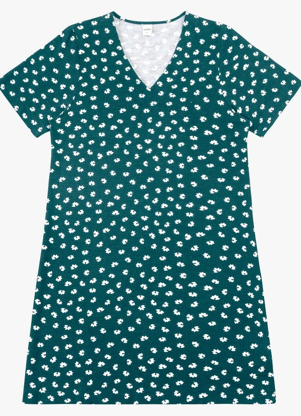 Rovitex - Vestido Feminino Curto Visco Maquinetado Verde