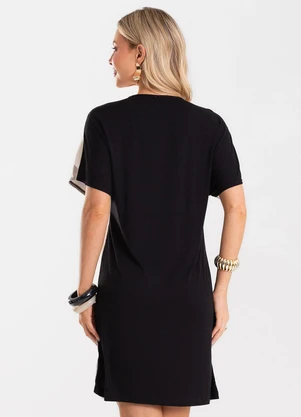 Rovitex - Vestido Feminino Curto Viscotorcion Preto - ROVITEX