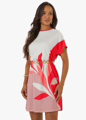 Rovitex - Vestido Feminino Curto Viscotorcion Vermelho - ROVITEX