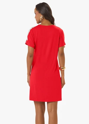 Rovitex - Vestido Feminino Curto Viscotorcion Vermelho - ROVITEX