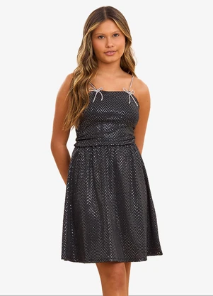 Minty - Vestido Feminino de Alça Preto - MINTY