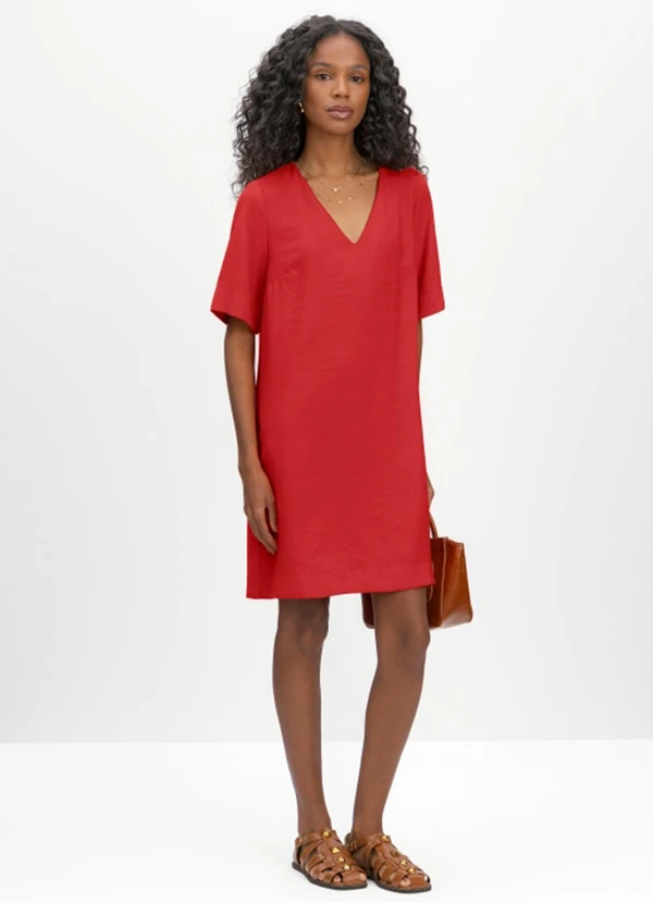 Essendi - Vestido Feminino em Alfaiataria Vermelho
