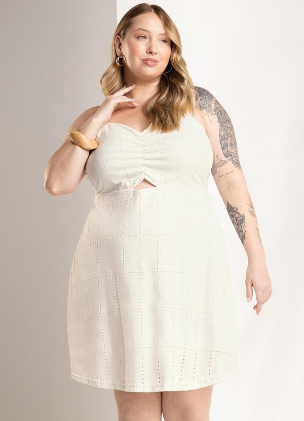 Marialícia - Vestido Feminino em Algodão Bege