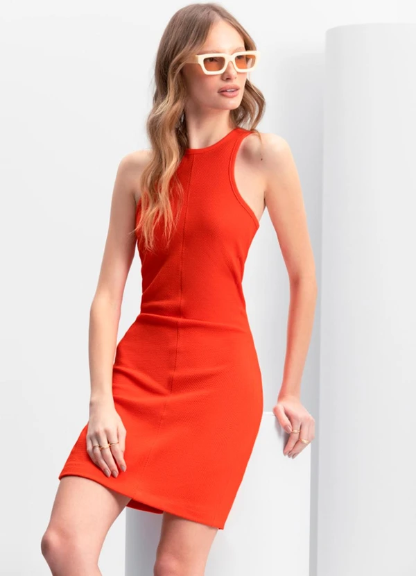 Essendi - Vestido Feminino em Malha Laranja