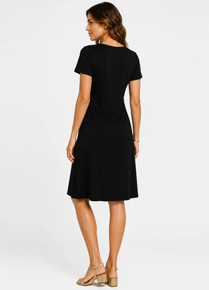 Infinita Cor - Vestido Feminino em Malha Visco Premiere Preto - INFINITA COR